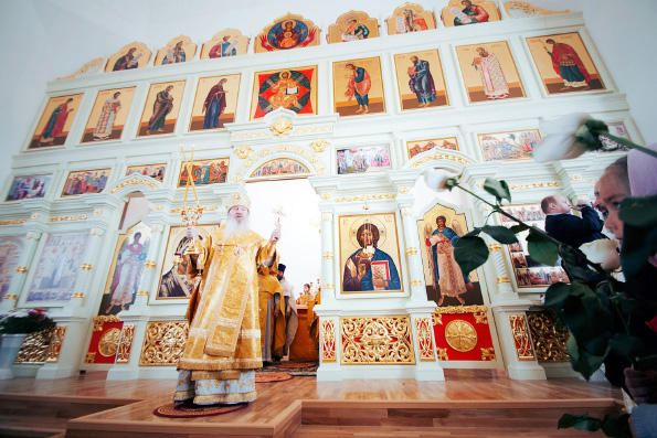 В Дрожжаном освятили храм в честь преподобного Сергия Радонежского