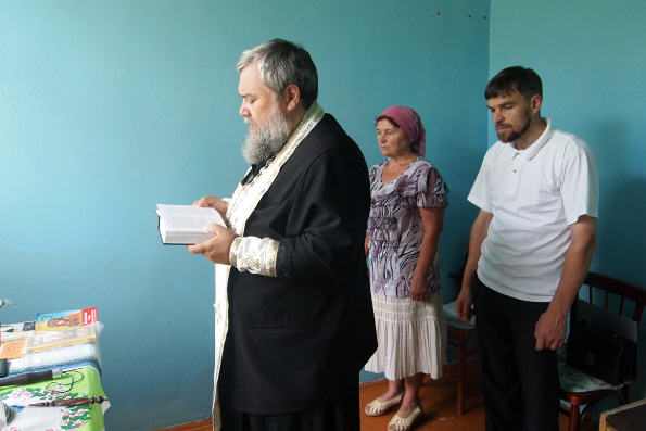 Освящение молельной комнаты в селе Малая Шильна