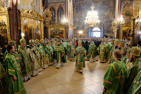 Святейший Патриарх Кирилл возглавил торжества в Троице-Сергиевой лавре