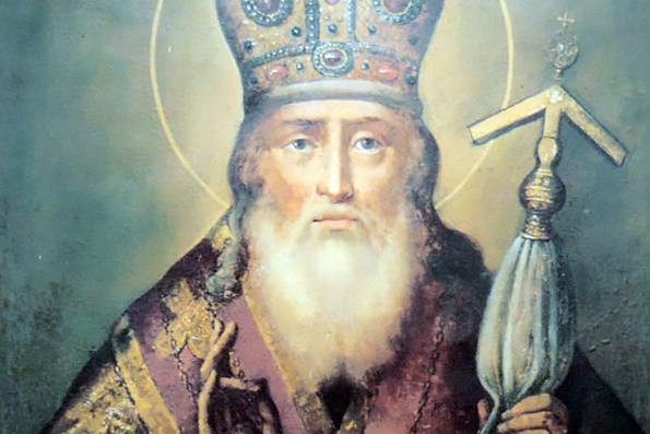 Преподобный Феофил Печерский, архиепископ Новгородский, в Дальних пещерах (1482 г.)