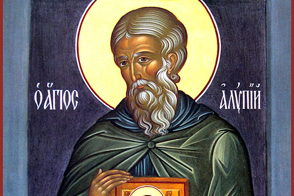 Преподобный Алипий, иконописец Печерский, в Ближних пещерах (ок. 1114 г.)