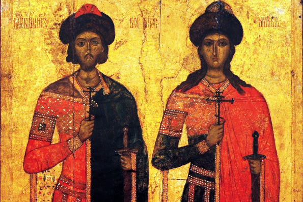 Мученики благоверные князья Борис и Глеб, во Святом Крещении Роман и Давид (1015 г.)