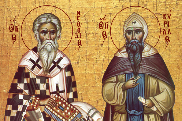 Равноапостольные Мефодий (885 г.) и Кирилл (869 г.), учителя Словенские