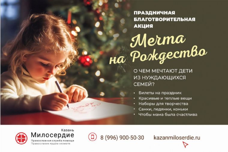В Казанской епархии продолжается благотворительная акция «Мечта на Рождество»