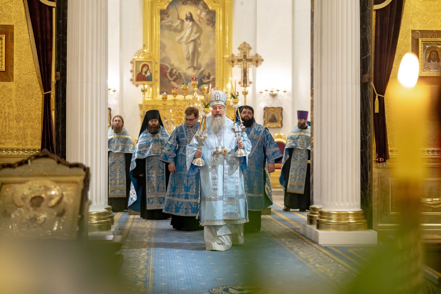 В канун Недели 20-й по Пятидесятнице митрополит Кирилл совершил всенощное бдение в Казанском кафедральном соборе