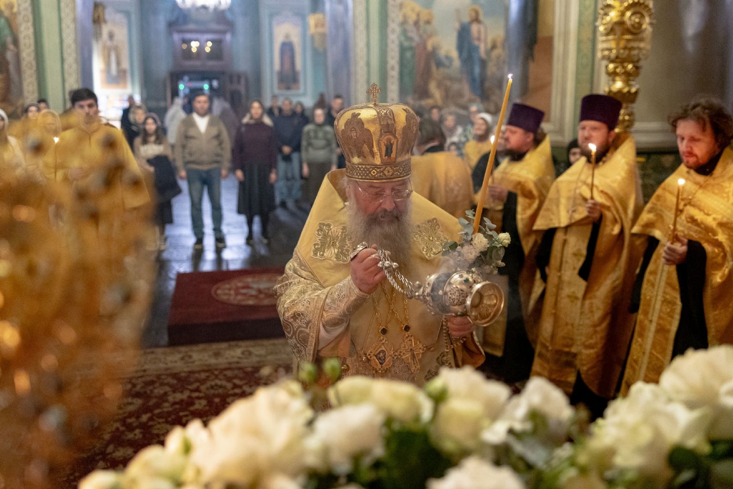 В канун Недели 21-й по Пятидесятнице митрополит Кирилл совершил всенощное бдение в Благовещенском соборе Казанского кремля