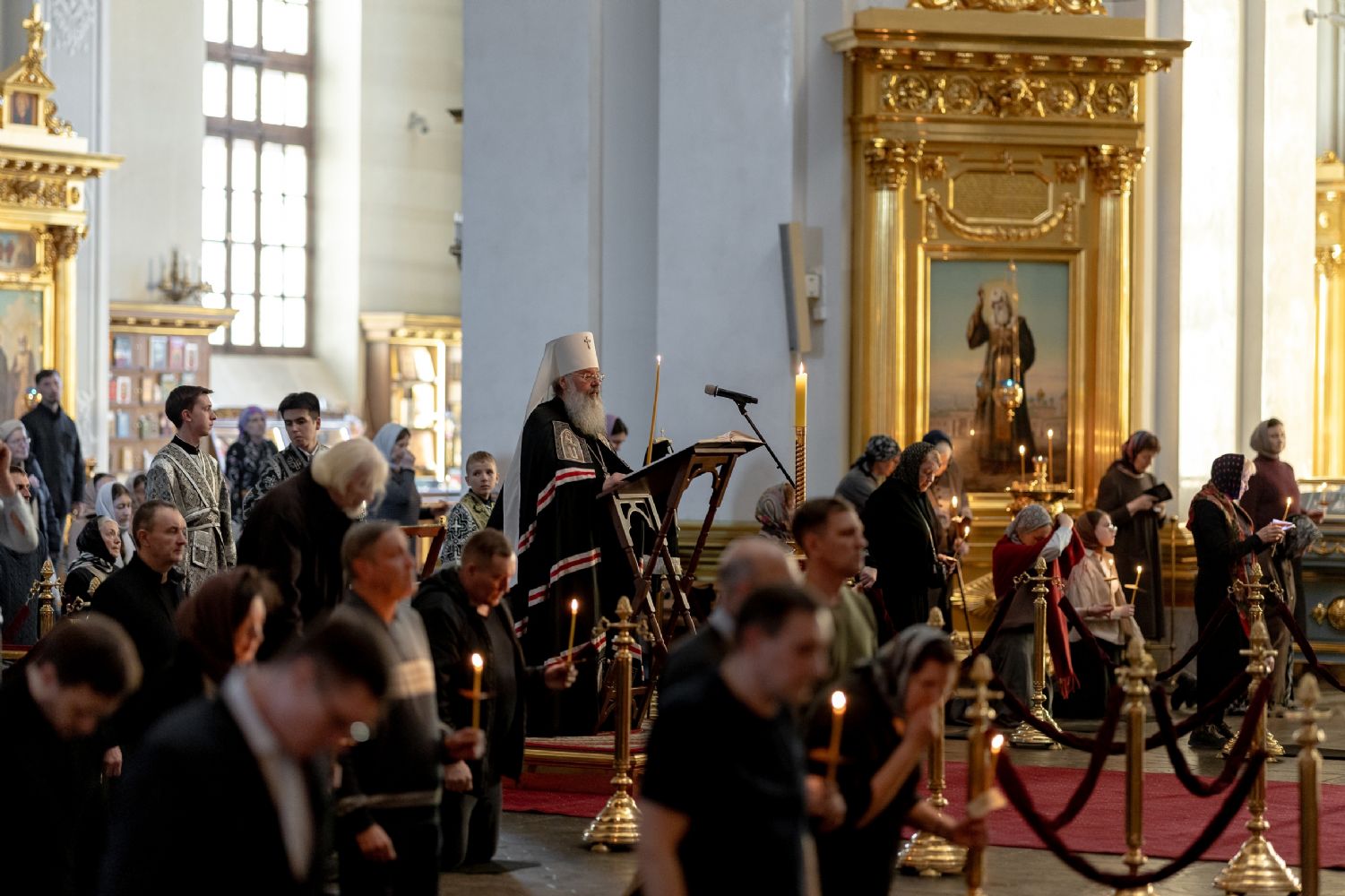 Митрополит Кирилл совершил утреню с чтением Великого канона преподобного Андрея Критского в Казанском соборе