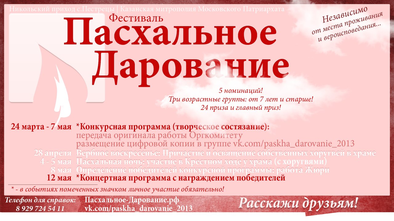 Продолжается творческий конкурс «Пасхальное дарование»