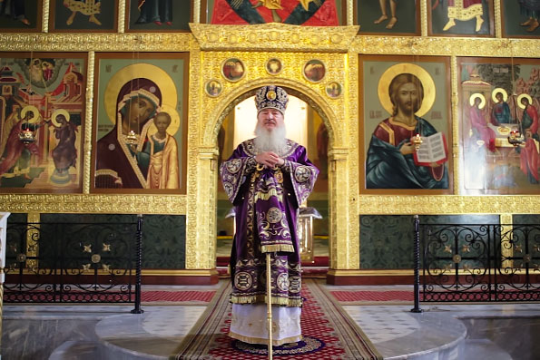 Проповедь митрополита Феофана в праздник Происхождения Честных Древ Креста Господня в Благовещенском соборе Казани