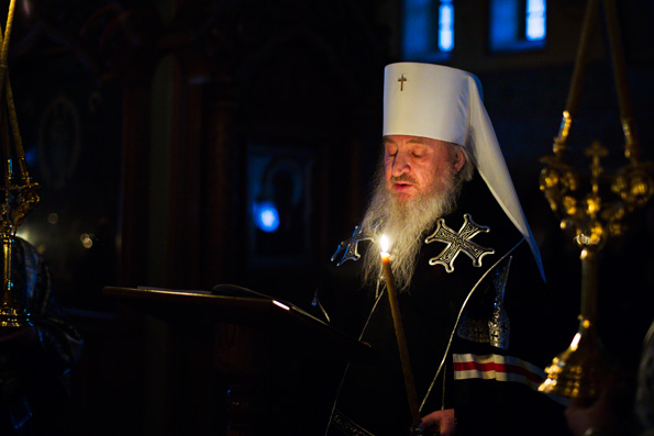 В понедельник первой седмицы Великого поста митрополит Феофан совершил чтение канона прп. Андрея Критского в Зилантовом монастыре