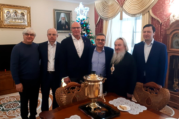 Митрополит Феофан встретился с руководителями Международной федерации хоккея и Континентальной хоккейной лиги