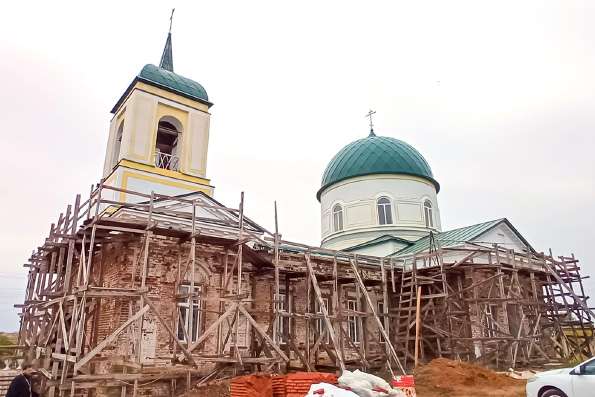 В восстанавливающемся храме села Кураково состоялось архиерейское богослужение