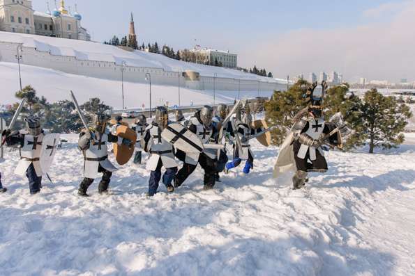 Воспитанники казанских воскресных школ приняли участие в исторической игре «Ледовое побоище»
